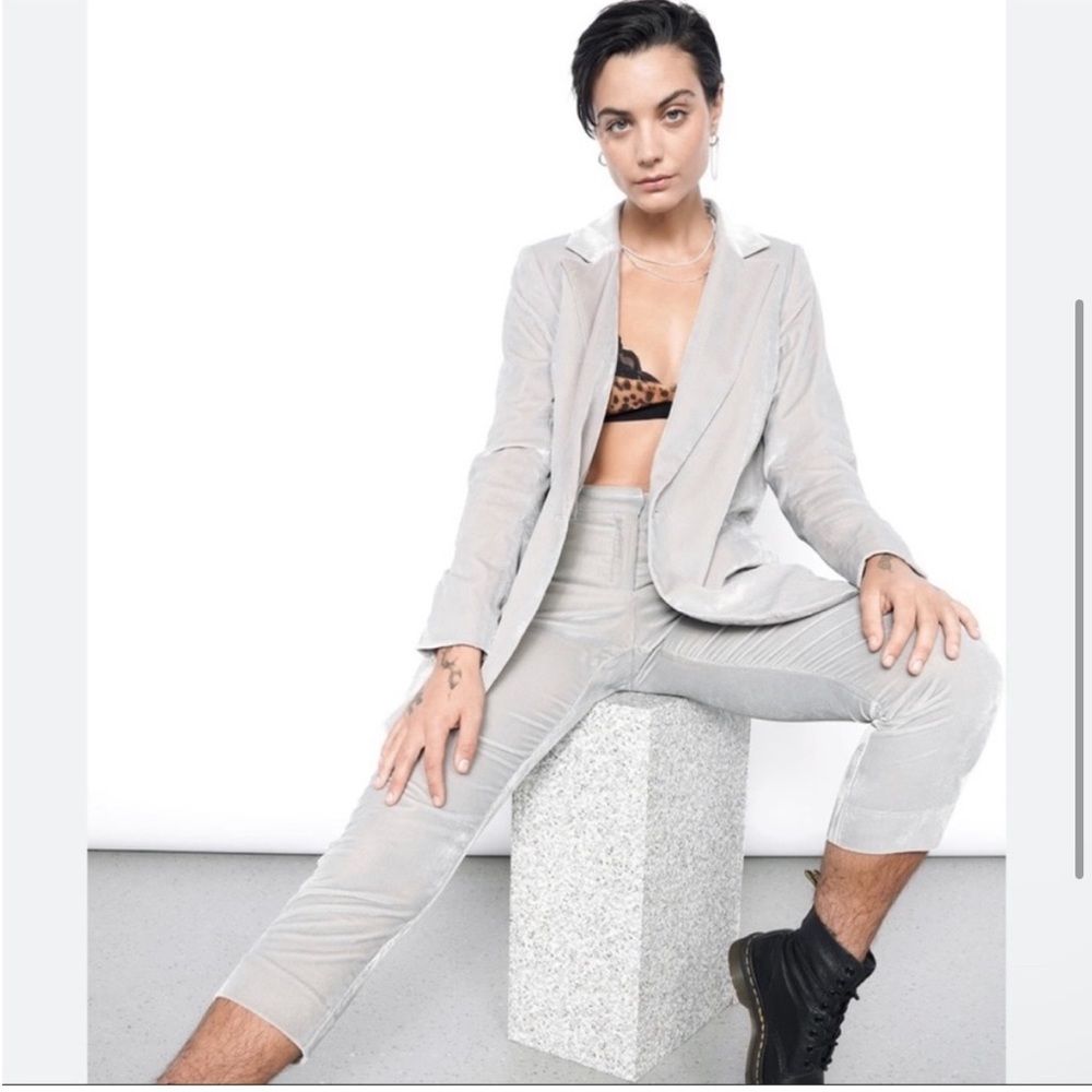 Wildfang EMPOWER silver blazer